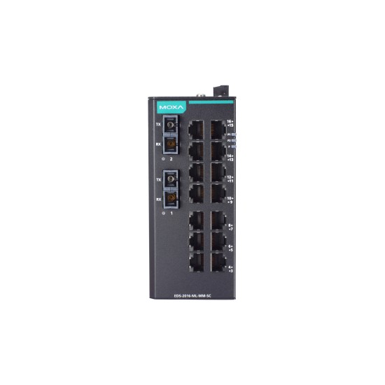 Ethernet Switch EDS-2016-ML Series, Industrial type,16 port interface